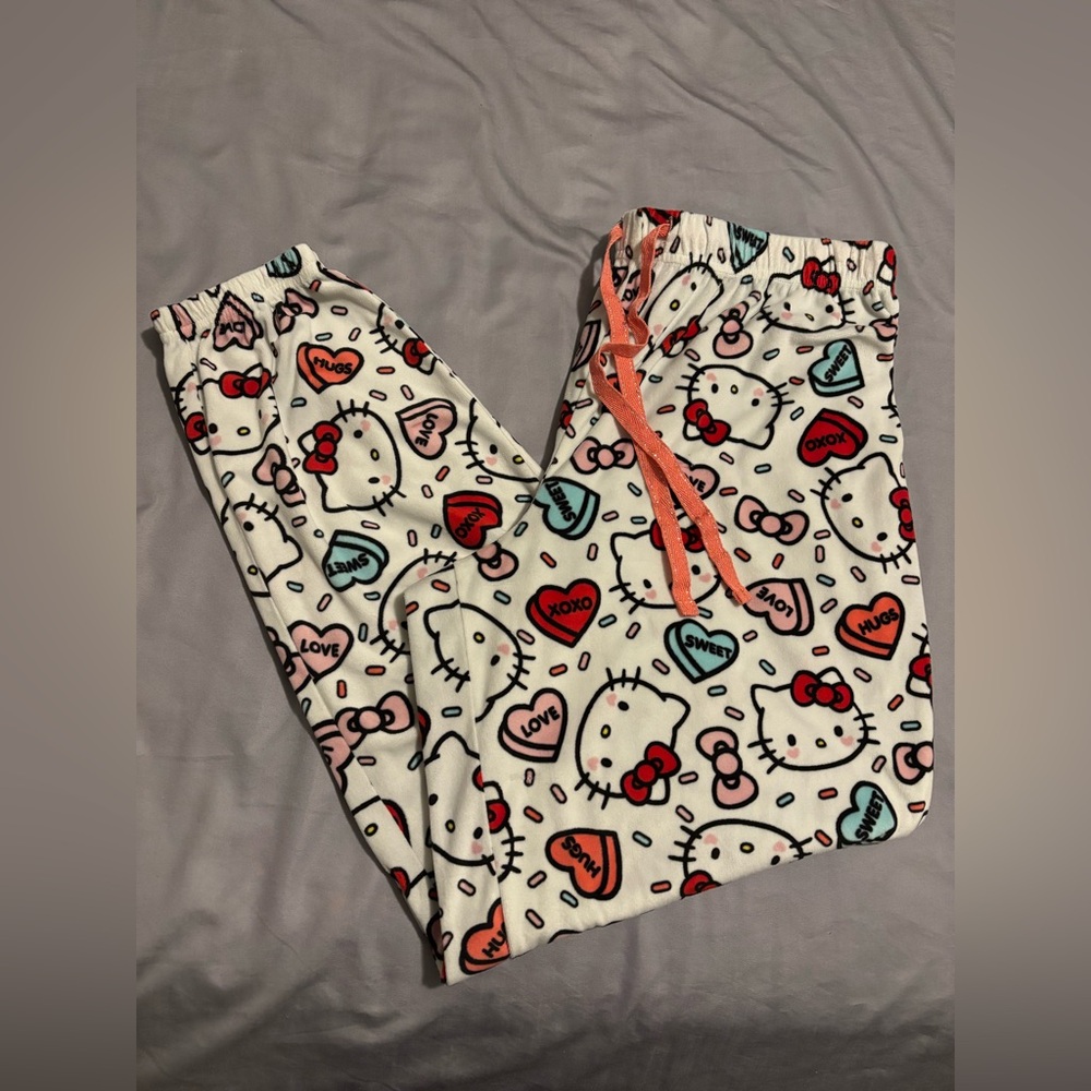 Sanrio Hello Kitty Pajama Pants - White and Pink